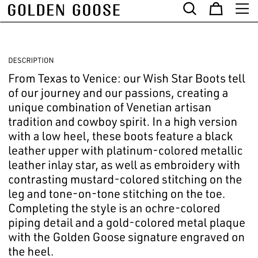 GOLDEN GOOSE Cowboy boots black gold 9.5 - Picture 3 of 9